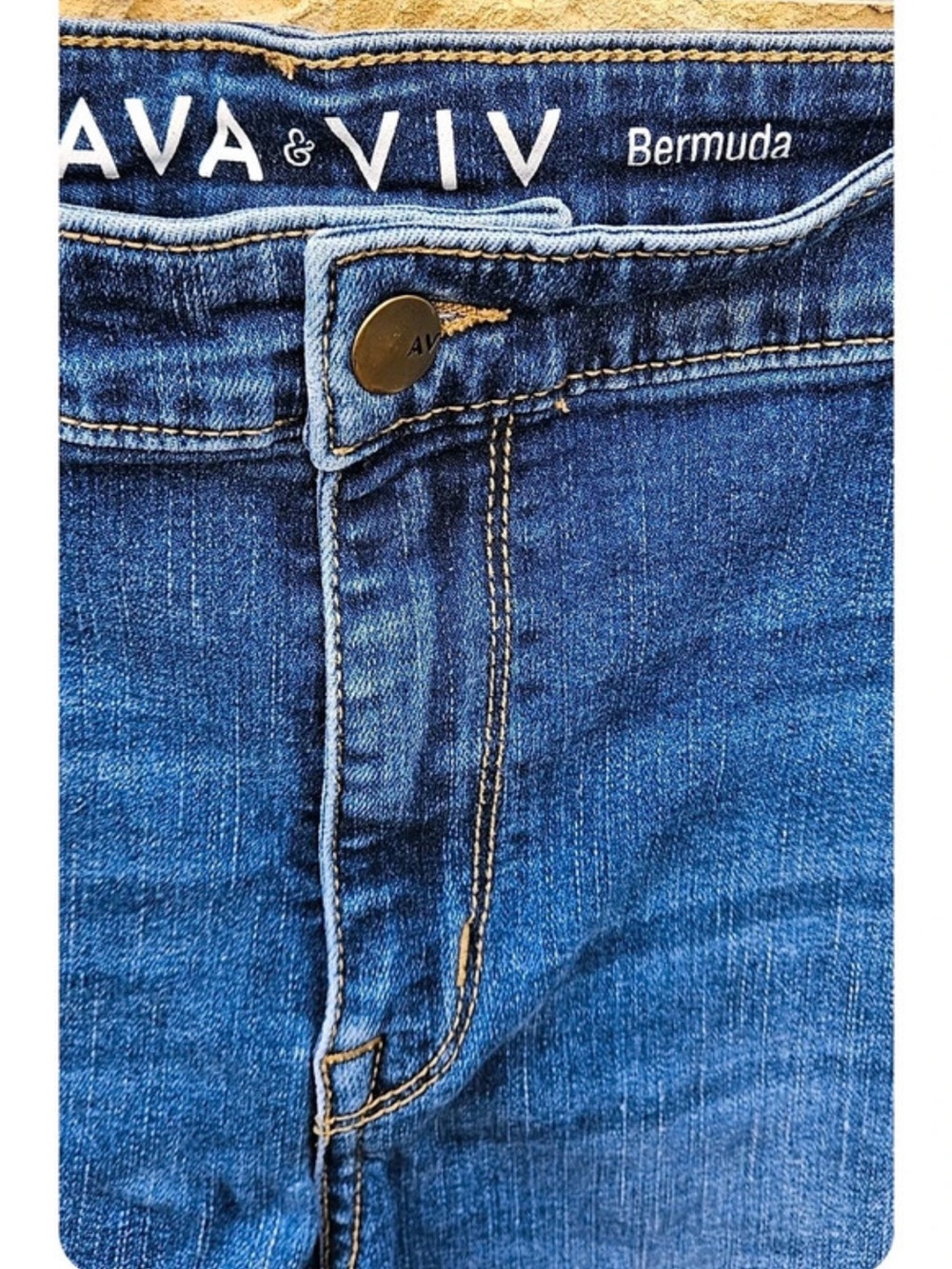 Ava & Viv Men's Slim Bermuda Jeans in Blue
